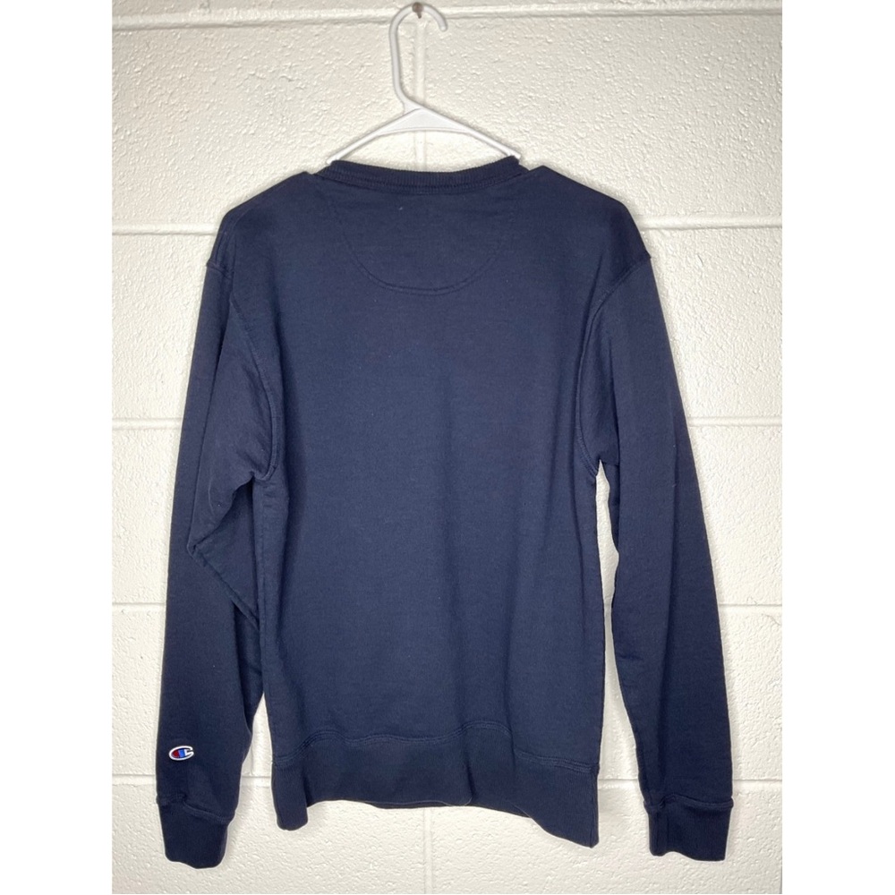 < Men’s Champion Navy Blue Logo Sweatshirt > - Picture 3 of 4